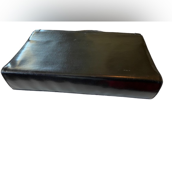 Vintage High End BELLE ROSE Black Leather Briefcase Attaché Purse Hand Bag RARE - Picture 6 of 16